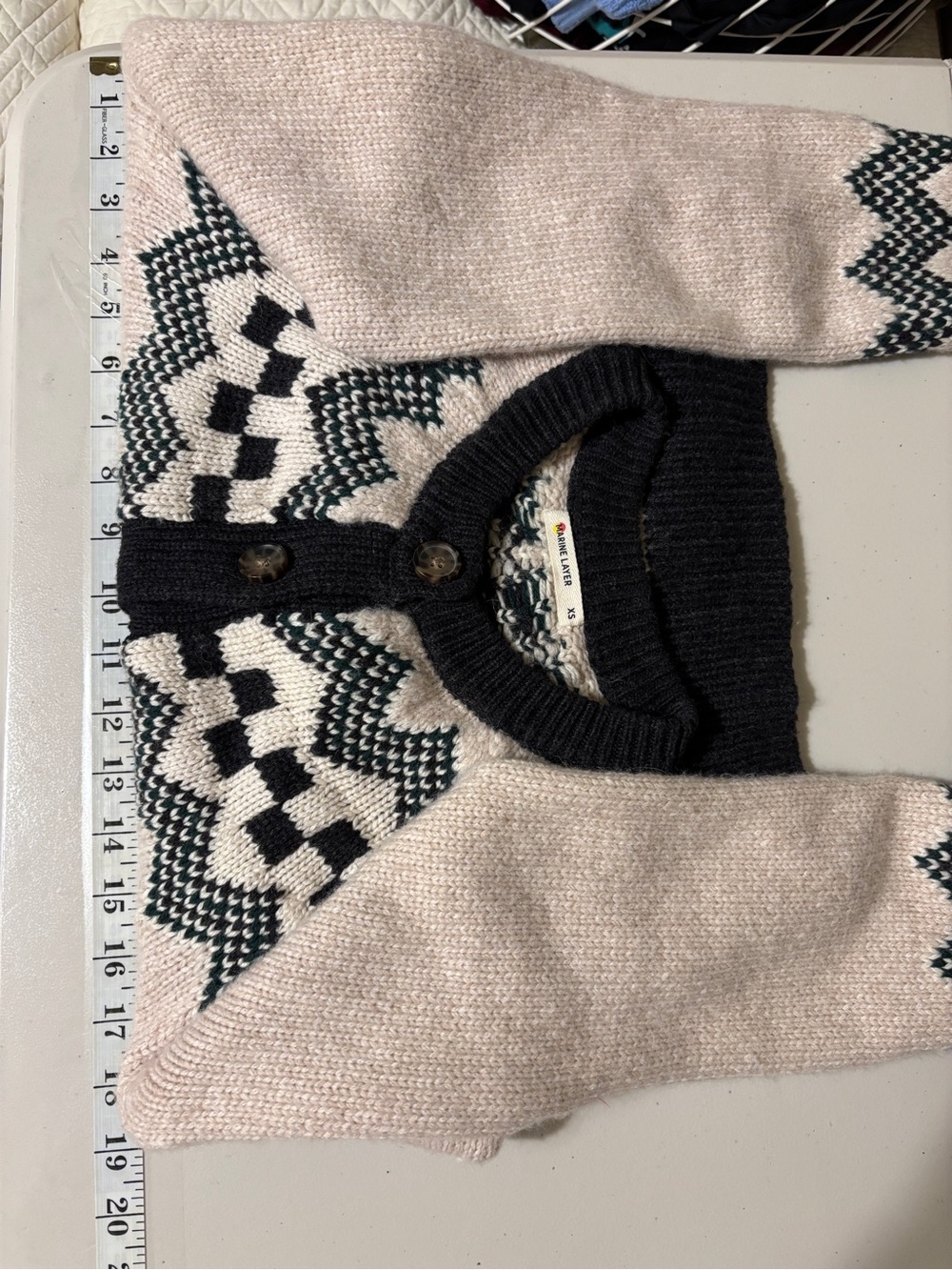 Marine Layer Cardigan Ava Fair Isle Size XS Cabincore Camping Wool Alpaca Soft - Picture 8 of 11